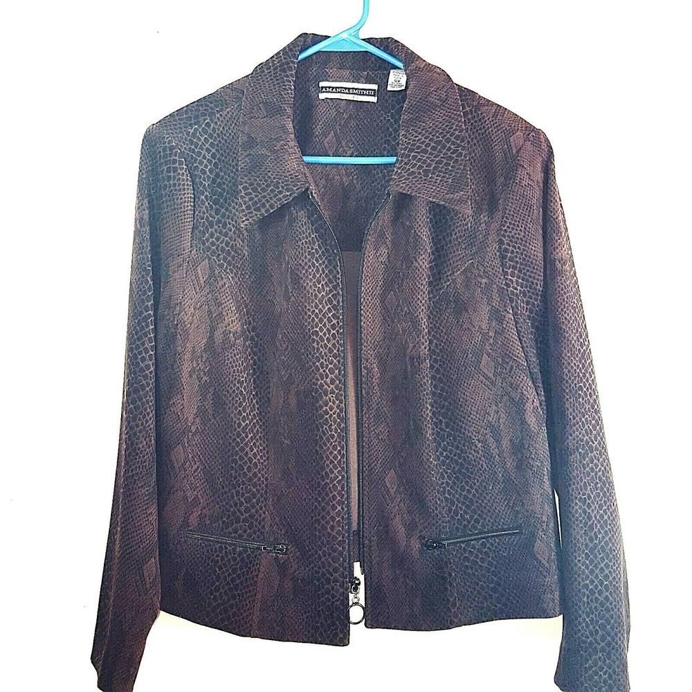 AMANDA SMITH Blazer Jacket 14W Snakeskin Pattern